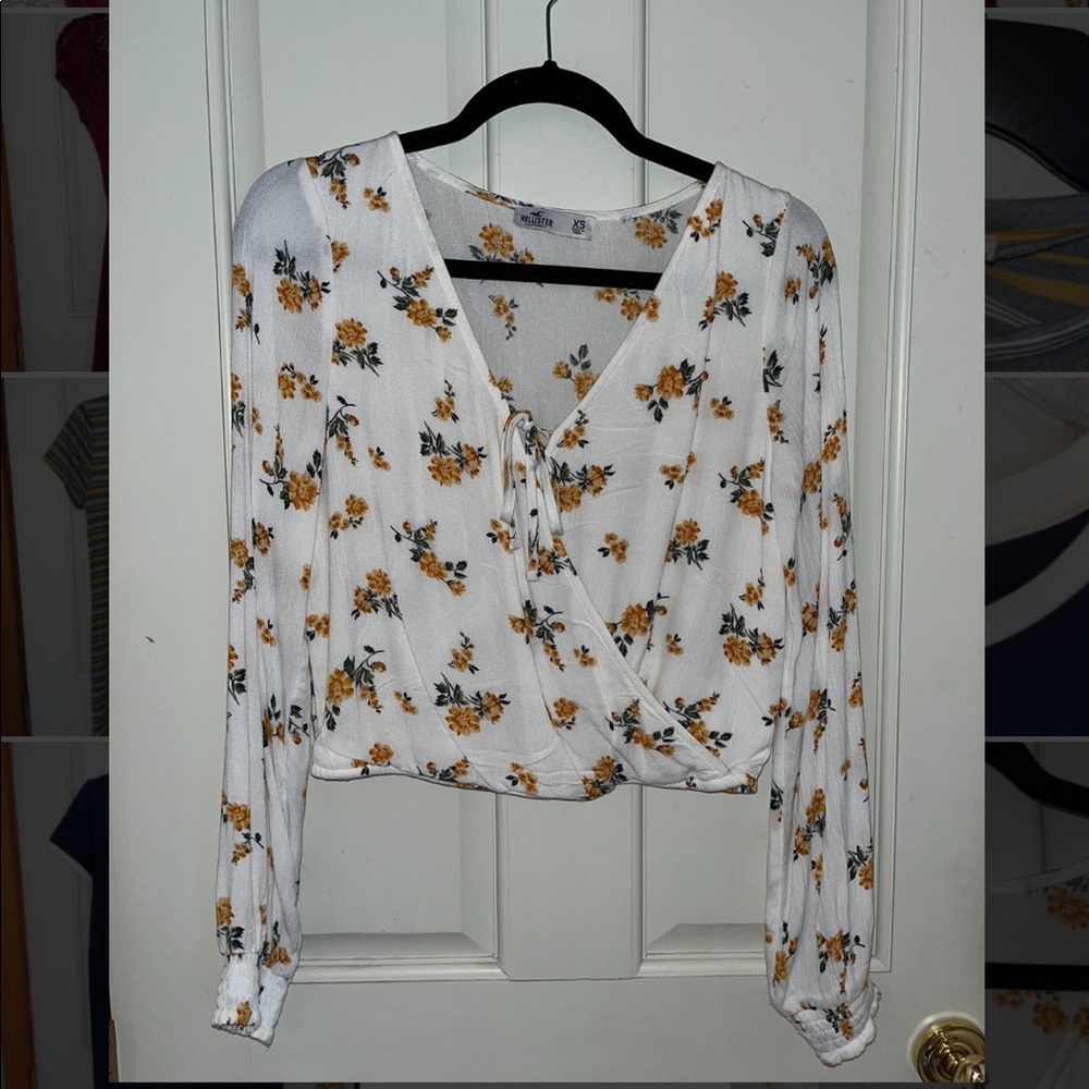 Hollister Wrap Front Floral Top